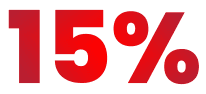 A red 5 percent sign on a green background