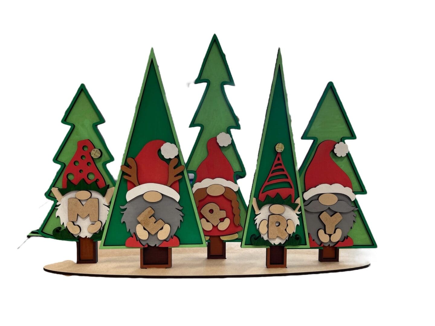 Gnome MERRY Tree set of 5 July 2024 Exclusive Project